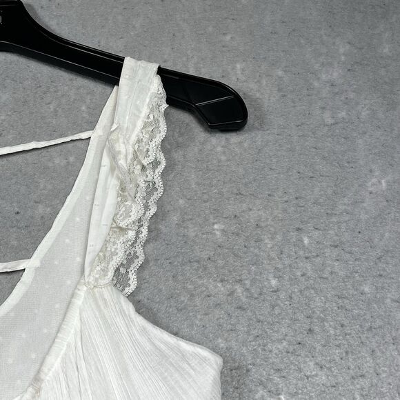 Free People Top Womens Size XS Eggshell Lace Tank Top New Romantics Sleeveless - Picture 3 of 11